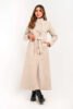 Women’s Long Coat – 4 Button Single-Side Design | Beige - x1102